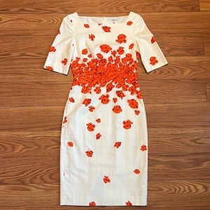 L.K. Bennett Lasa Poppy Print Sheath Dress ASO Kate Middleton US4/UK8